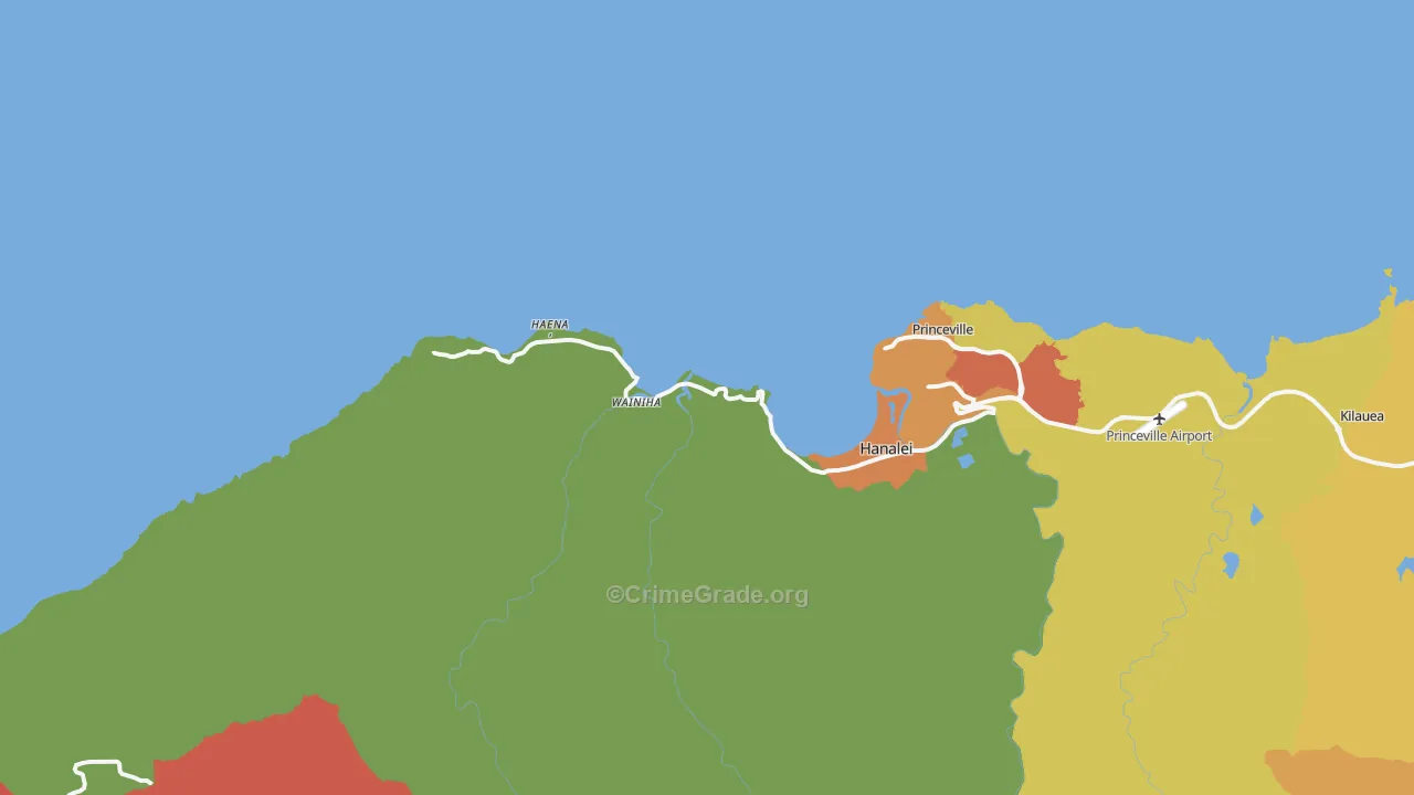 Hanalei, HI Map of Vandalism Rates