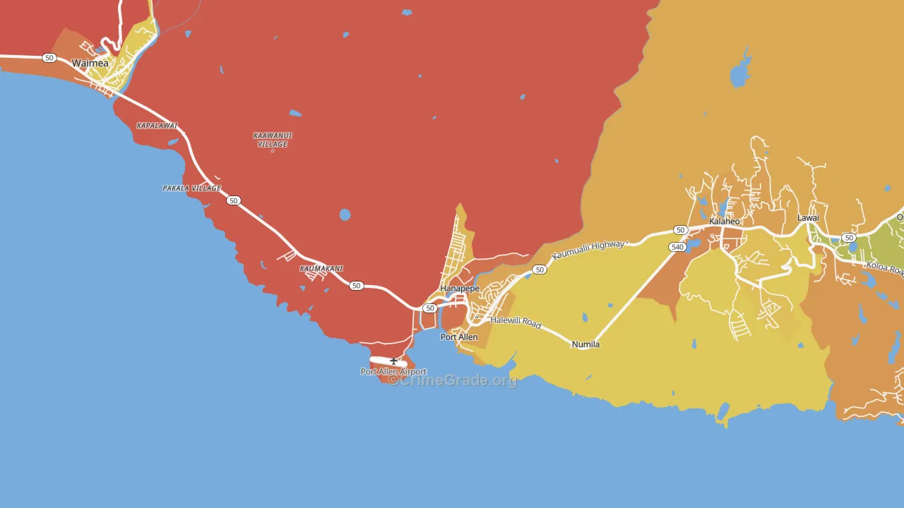 Hanapepe, HI Map of Vandalism Rates