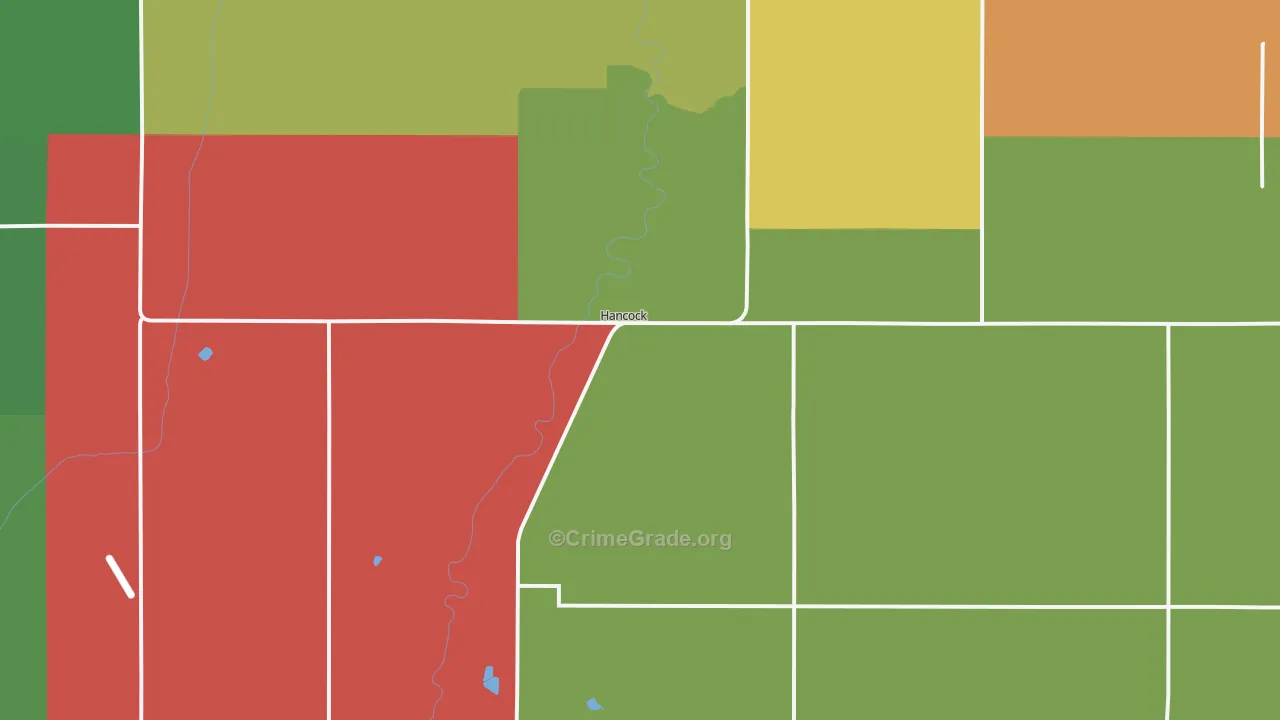 Hancock, IA Map of Vandalism Rates