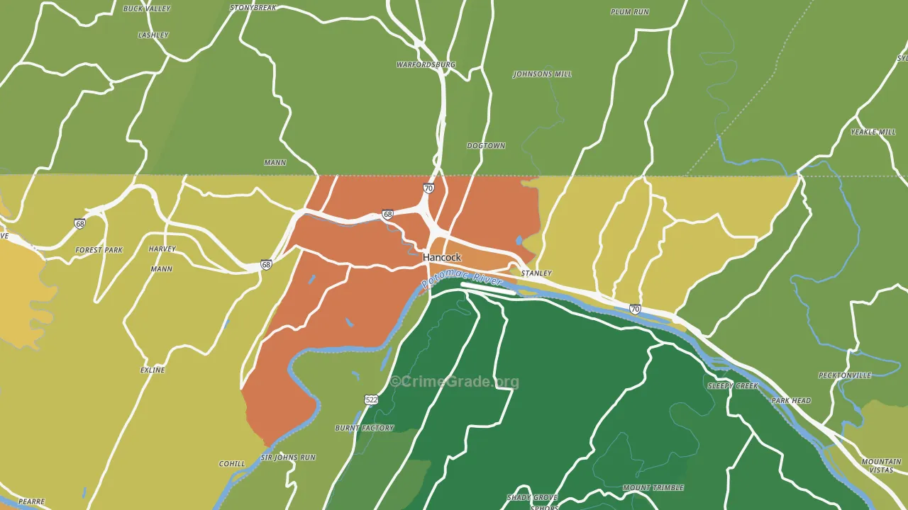 Hancock, MD Map of Vandalism Rates