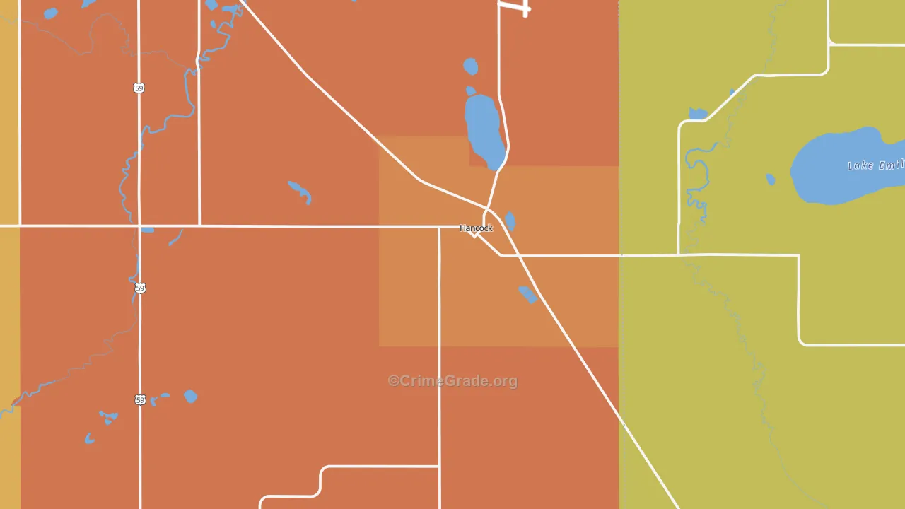 Hancock, MN Map of Vandalism Rates