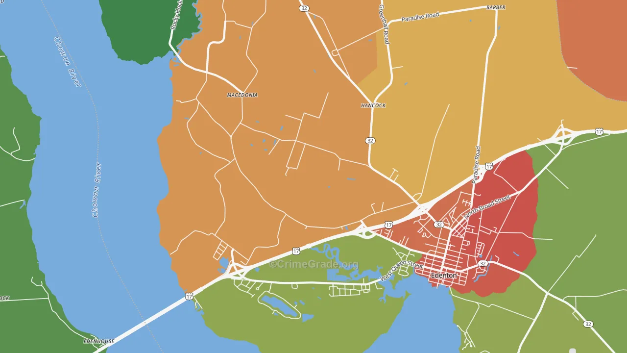 Hancock, NC Map of Vandalism Rates