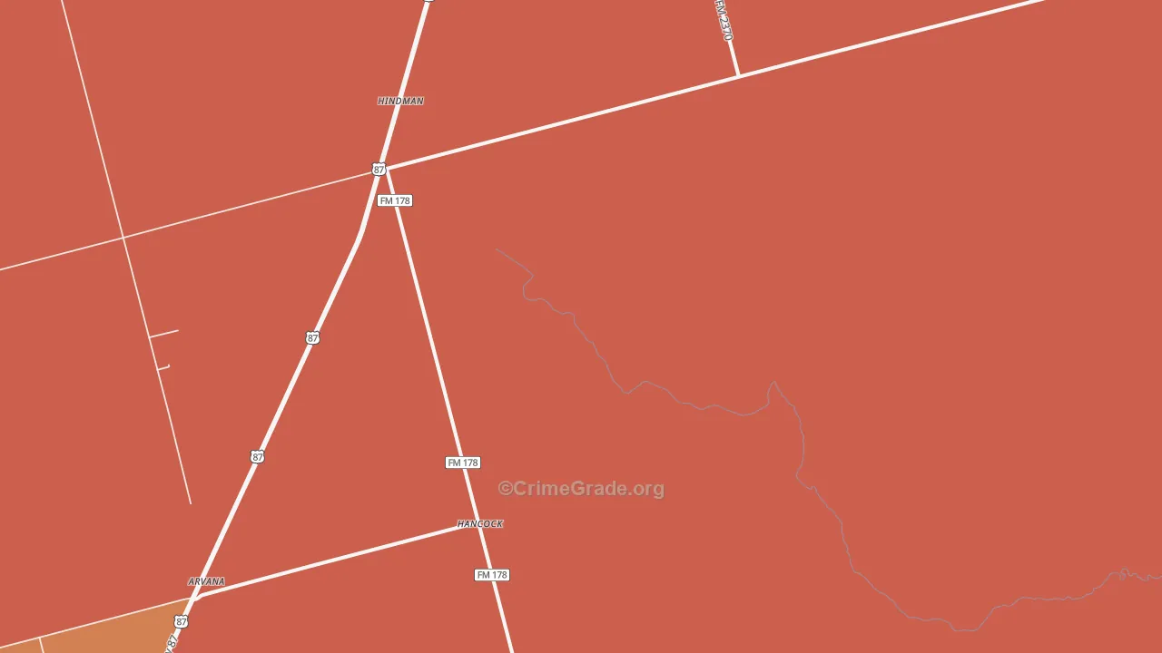 Hancock, TX Map of Vandalism Rates