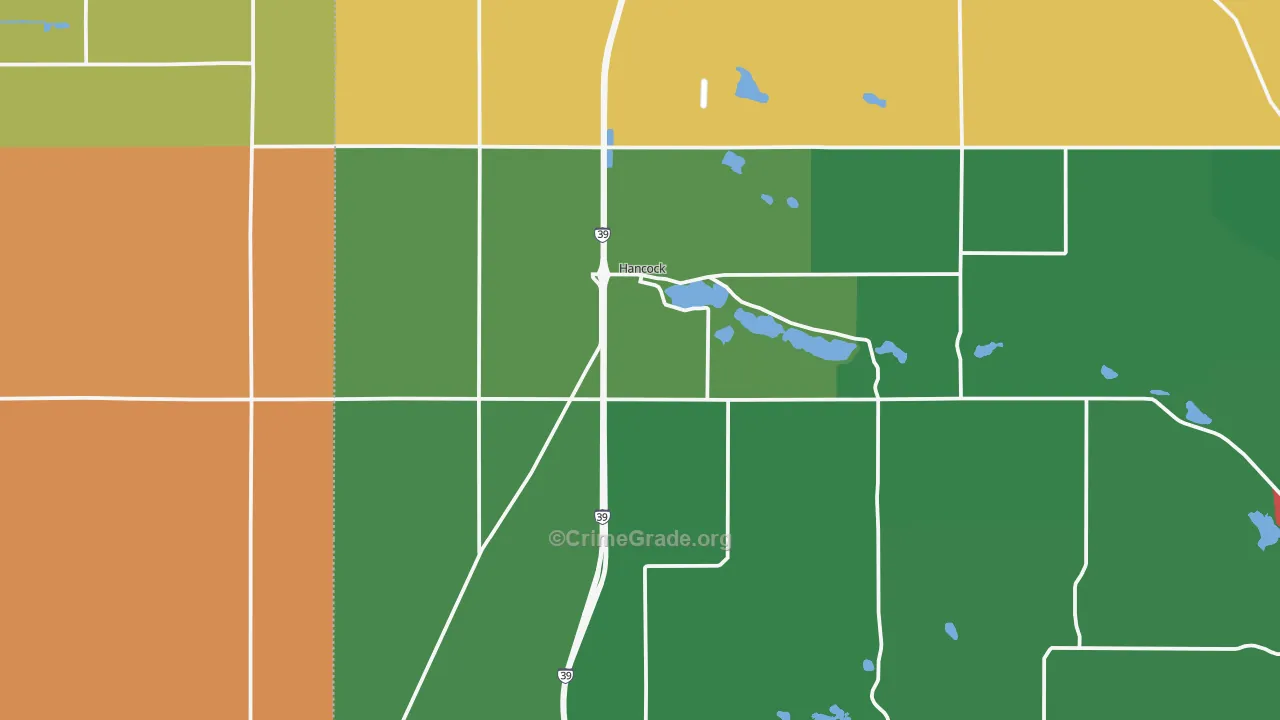 Hancock, WI Map of Vandalism Rates