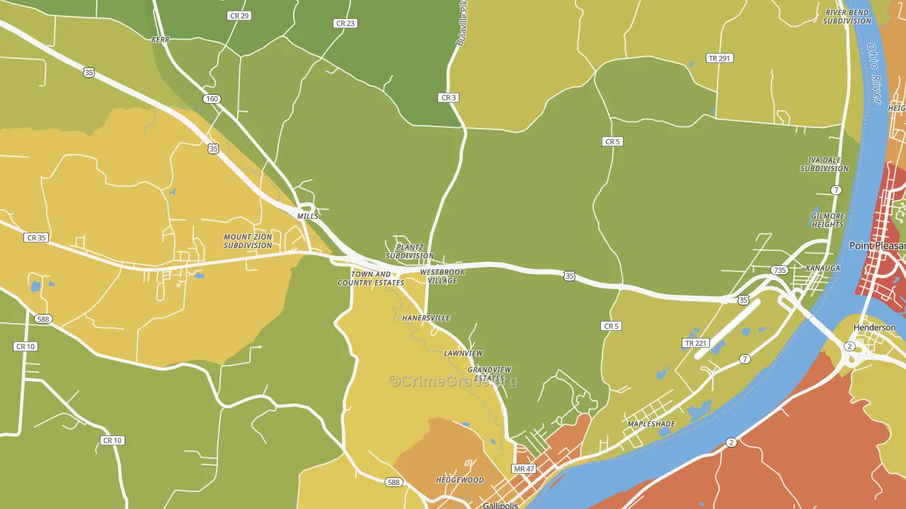 Hanersville, OH Map of Vandalism Rates