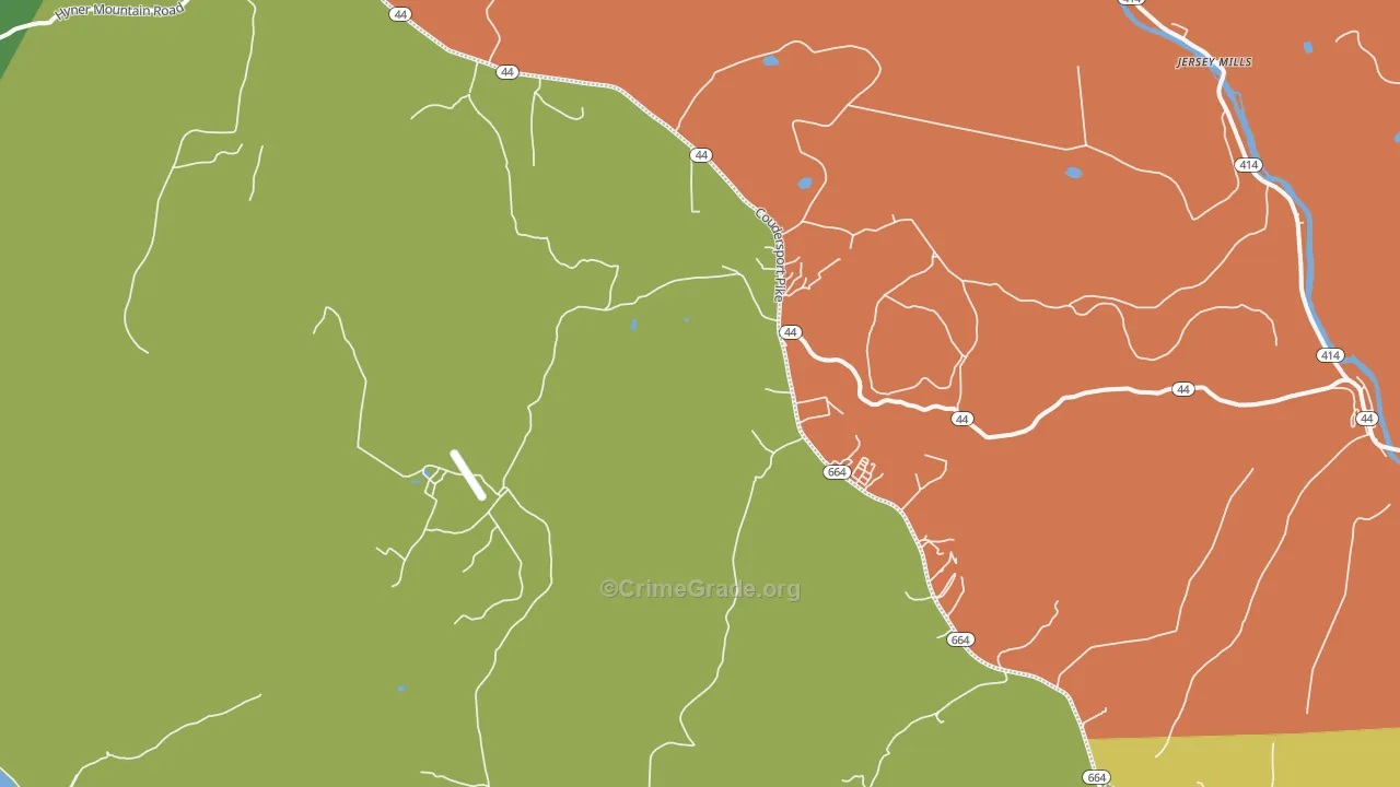 Haneyville, PA Map of Vandalism Rates