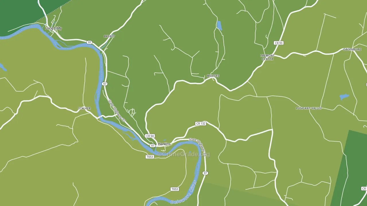 Hankins, NY Map of Vandalism Rates
