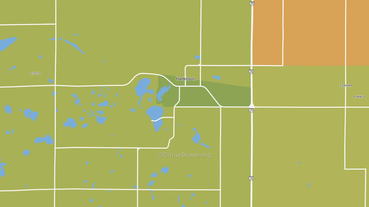 Hankinson, ND Map of Vandalism Rates