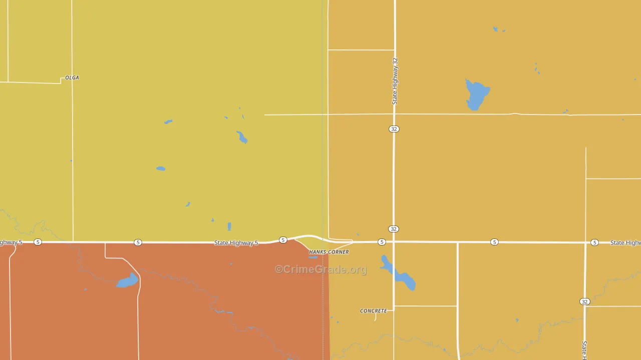 Hanks Corner, ND Map of Vandalism Rates