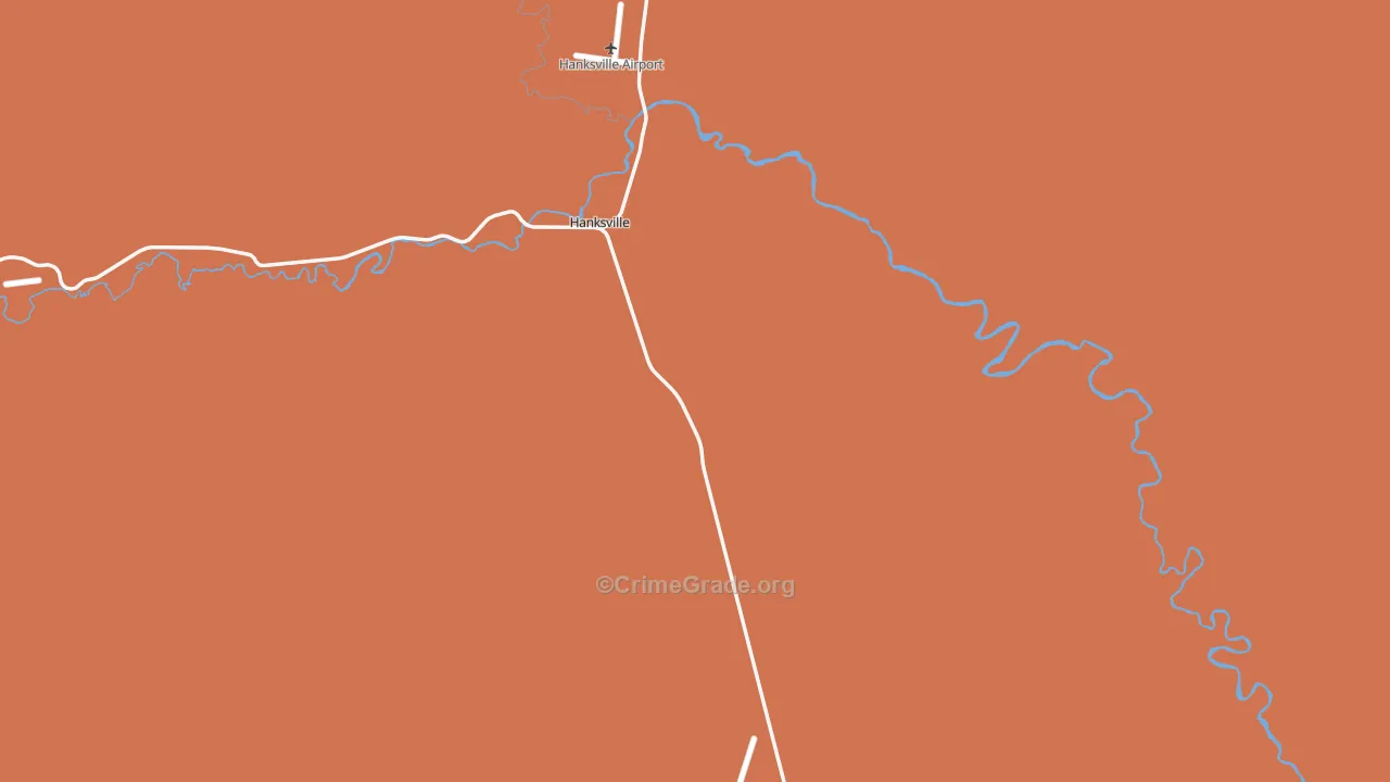 Hanksville, UT Map of Vandalism Rates