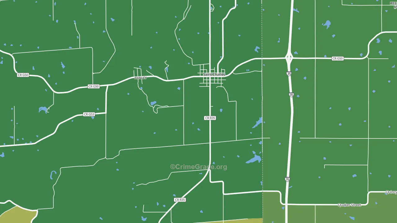 Hanley, IA Map of Vandalism Rates