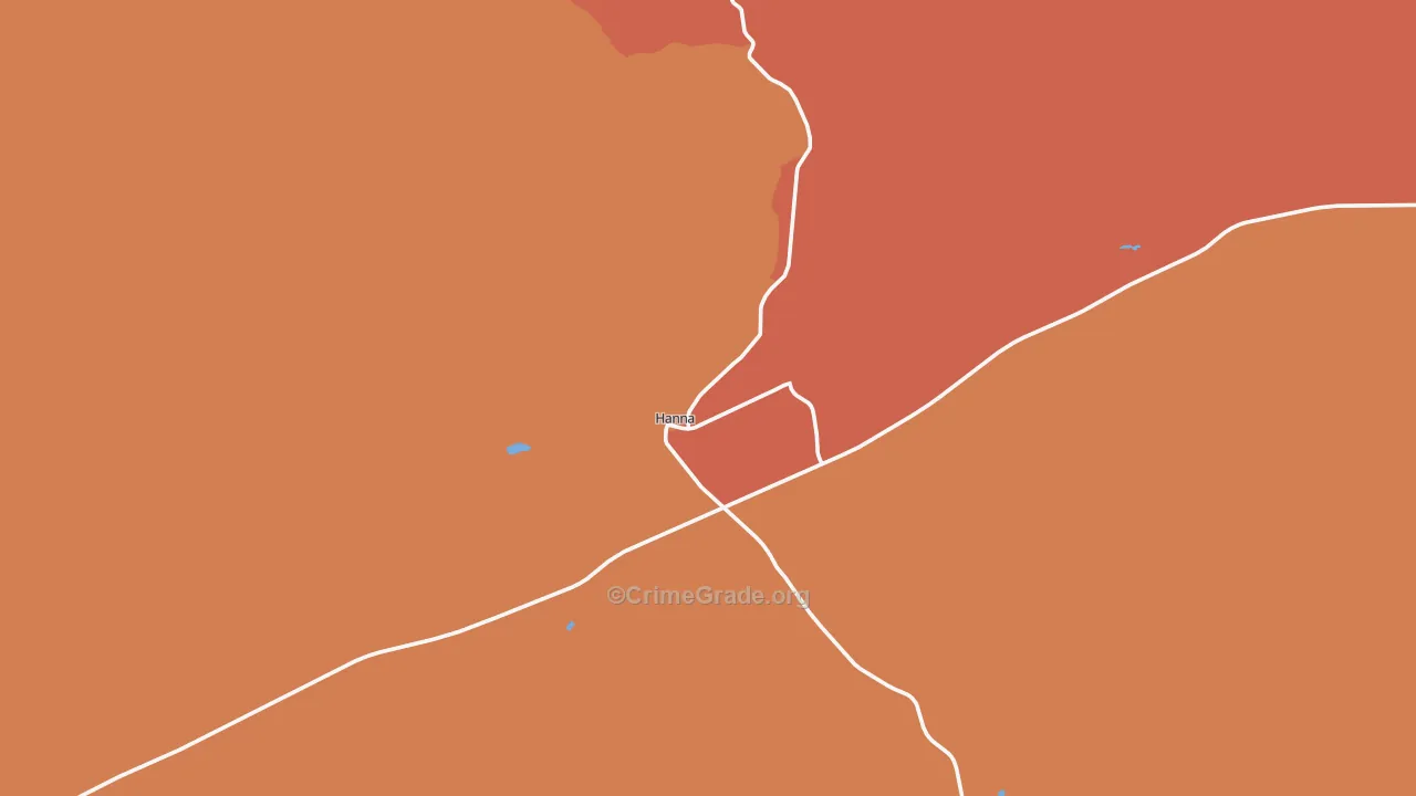 Hanna, WY Map of Vandalism Rates