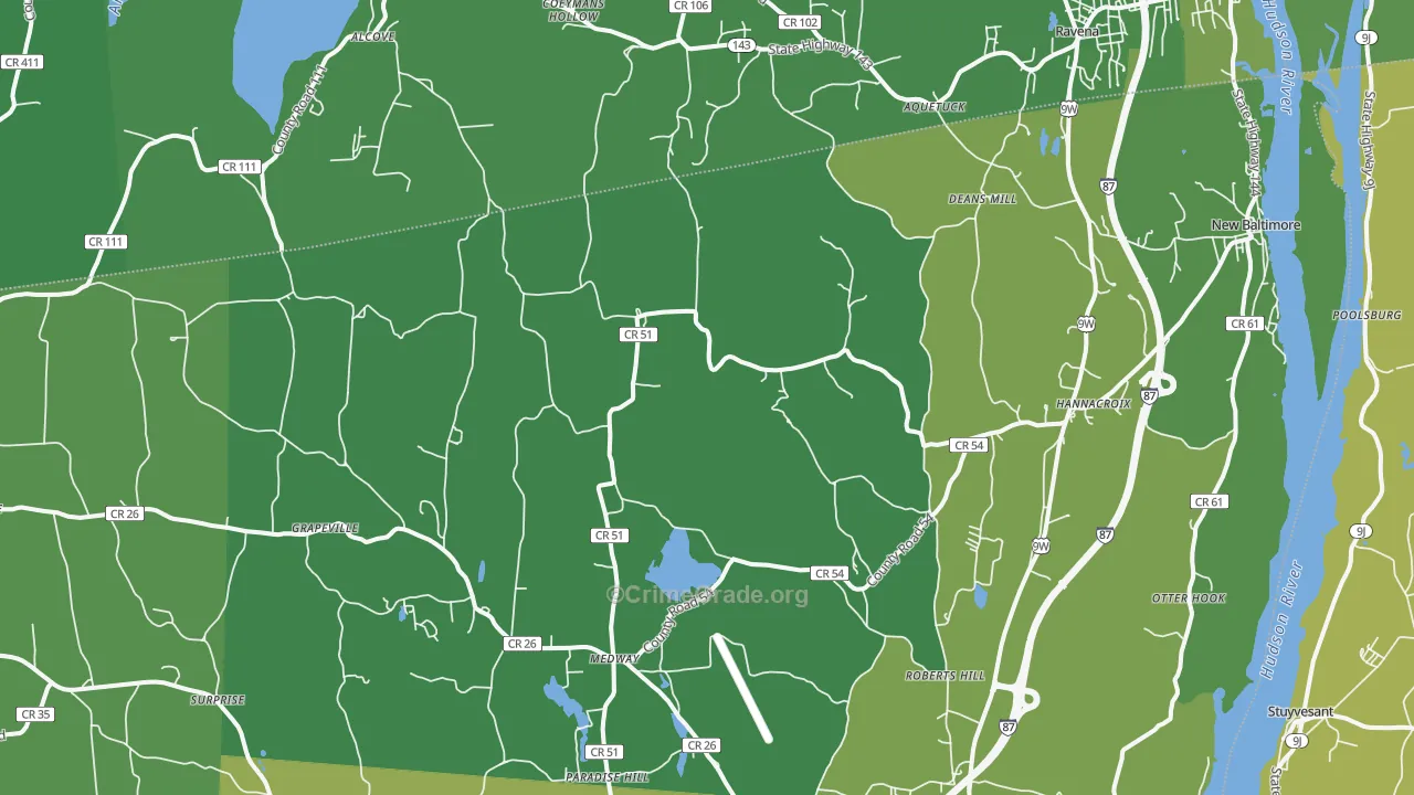 Hannacroix, NY Map of Vandalism Rates