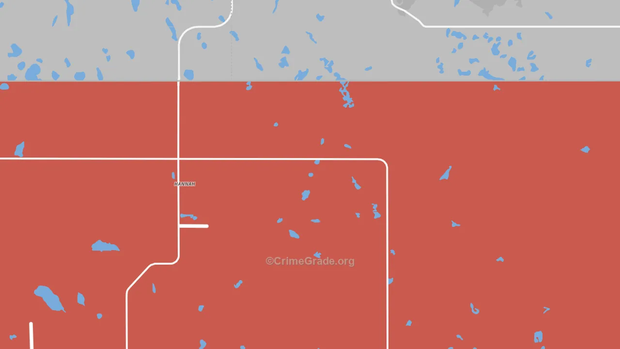 Hannah, ND Map of Vandalism Rates