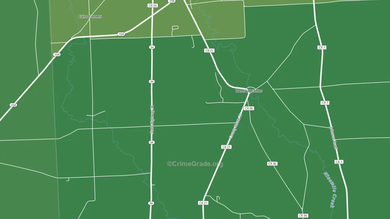Hannibal Center, NY Map of Vandalism Rates