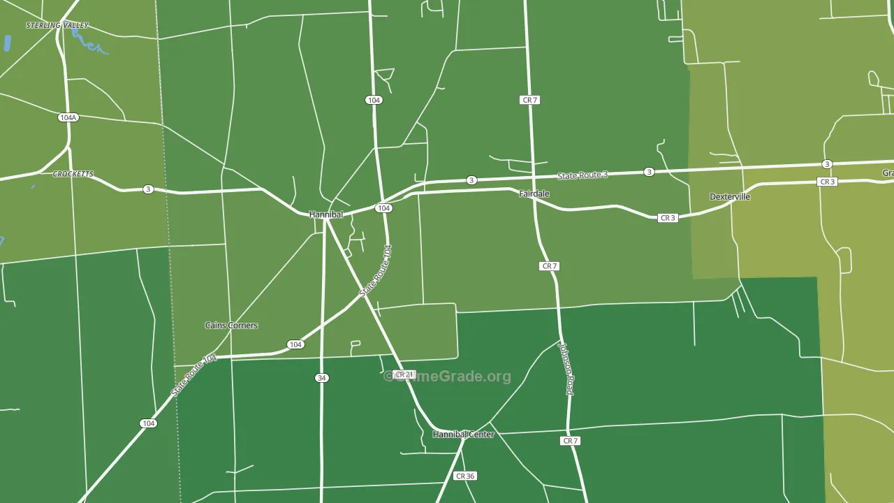 Hannibal, NY Map of Vandalism Rates