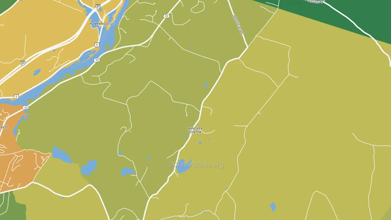Hanover Center, NH Map of Vandalism Rates