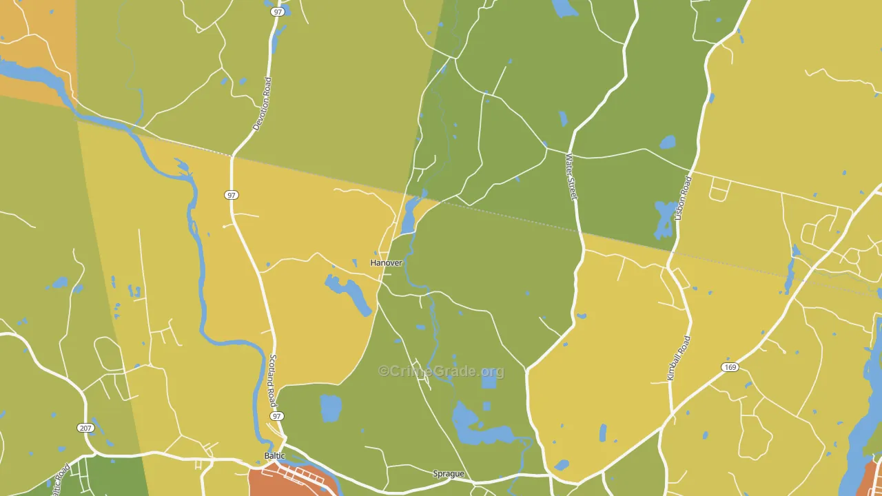 Hanover, CT Map of Vandalism Rates