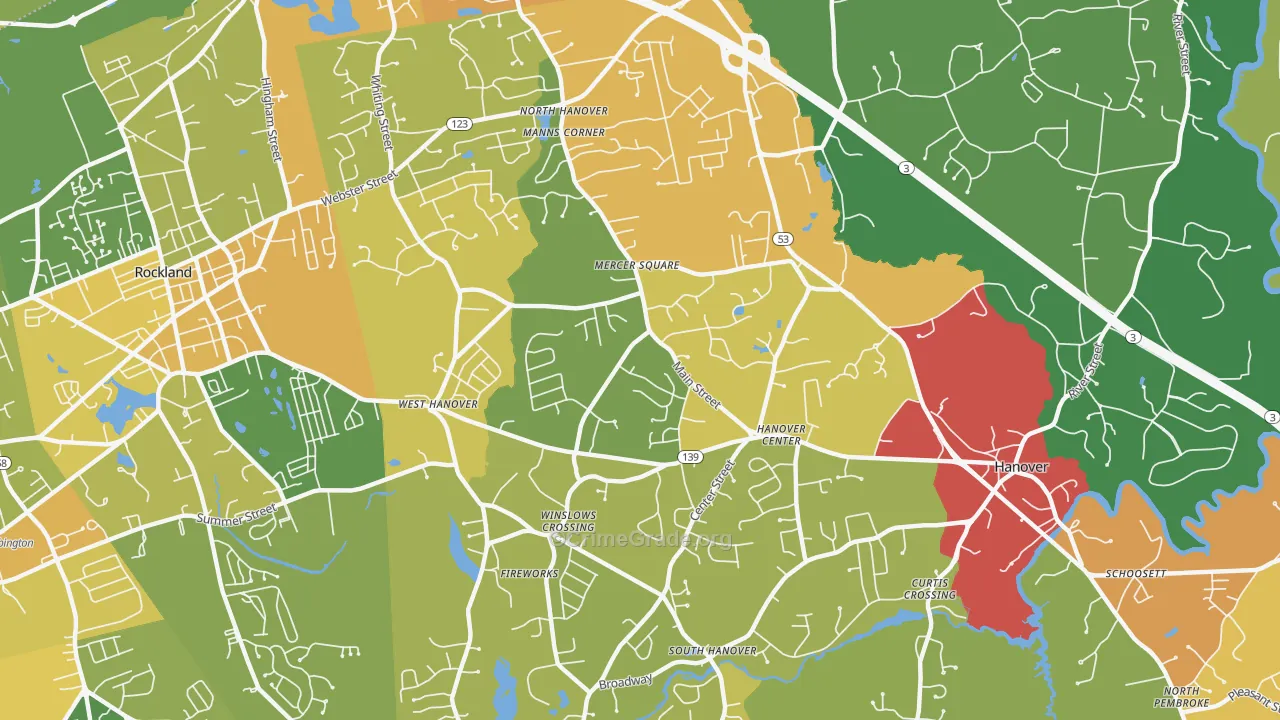 Hanover, MA Map of Vandalism Rates