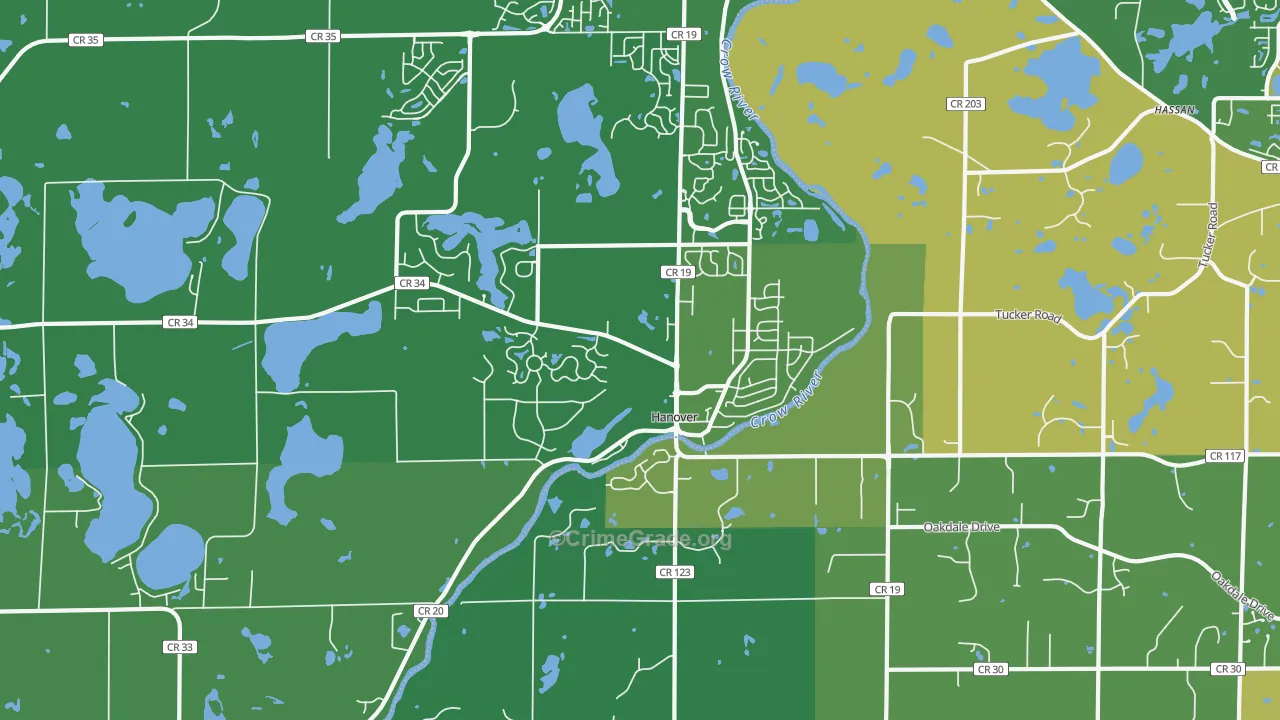 Hanover, MN Map of Vandalism Rates