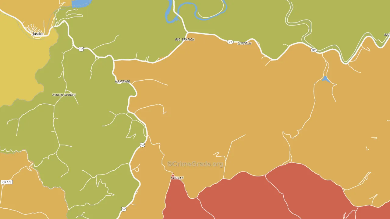 Hanover, WV Map of Vandalism Rates