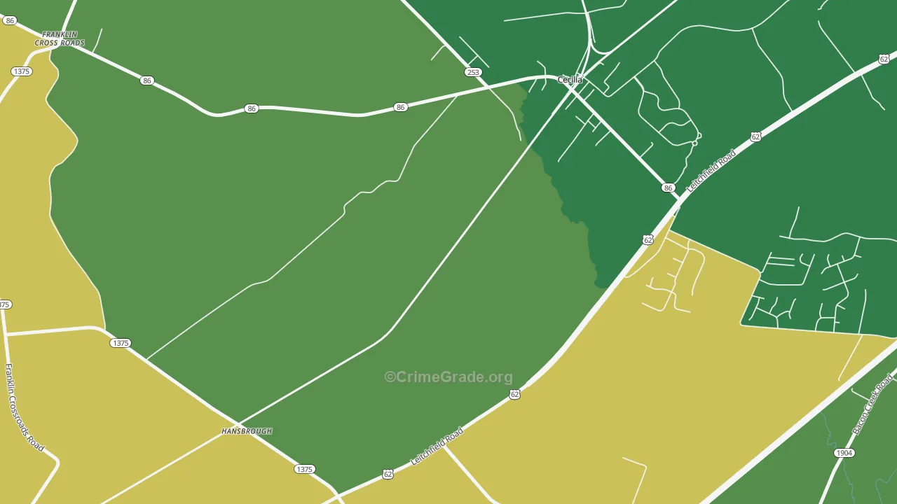 Hansbrough, KY Map of Vandalism Rates
