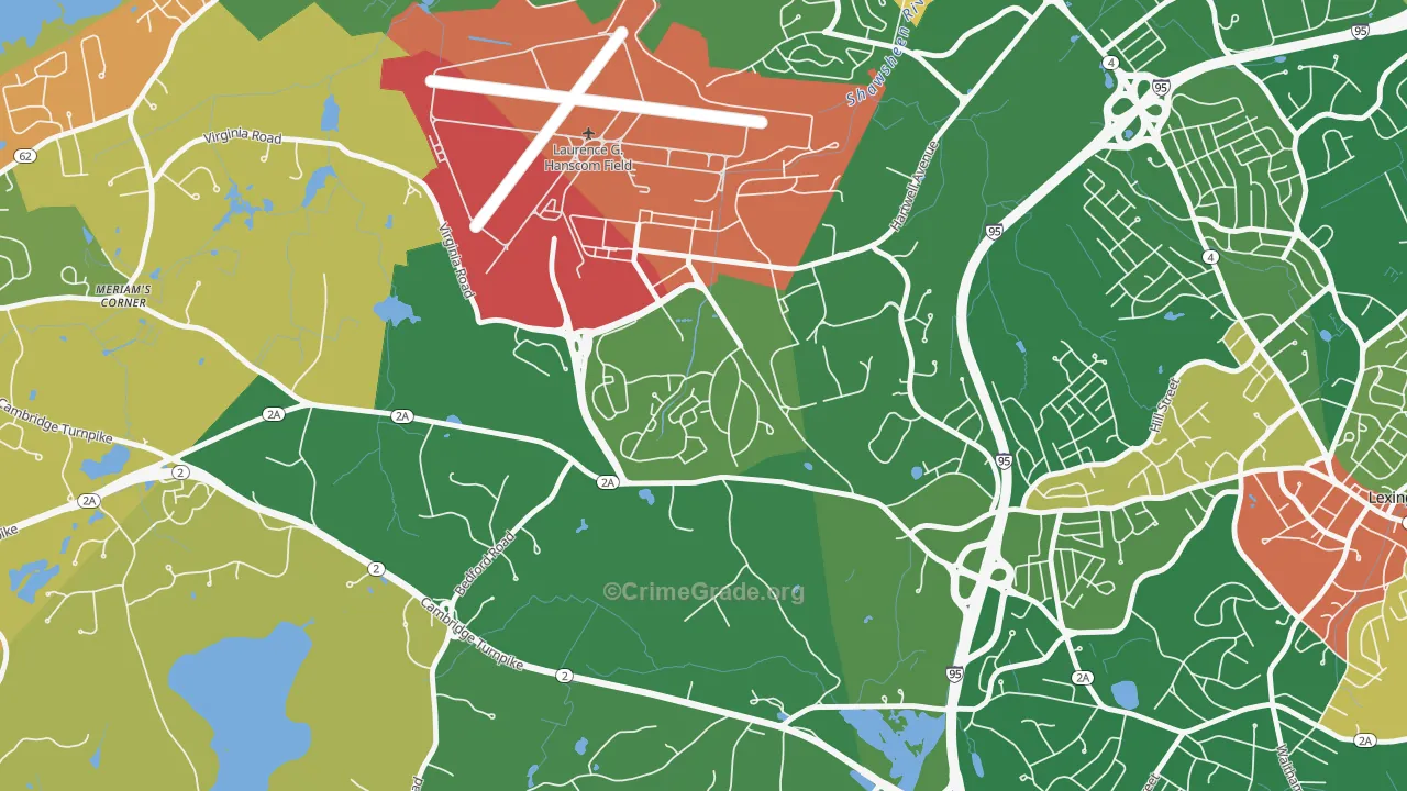 Hanscom Afb, MA Map of Vandalism Rates