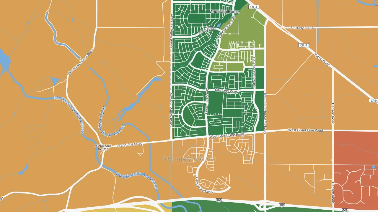 Hansen, Mountain House, CA Map of Vandalism Rates