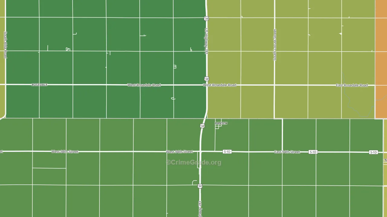 Hansen, NE Map of Vandalism Rates