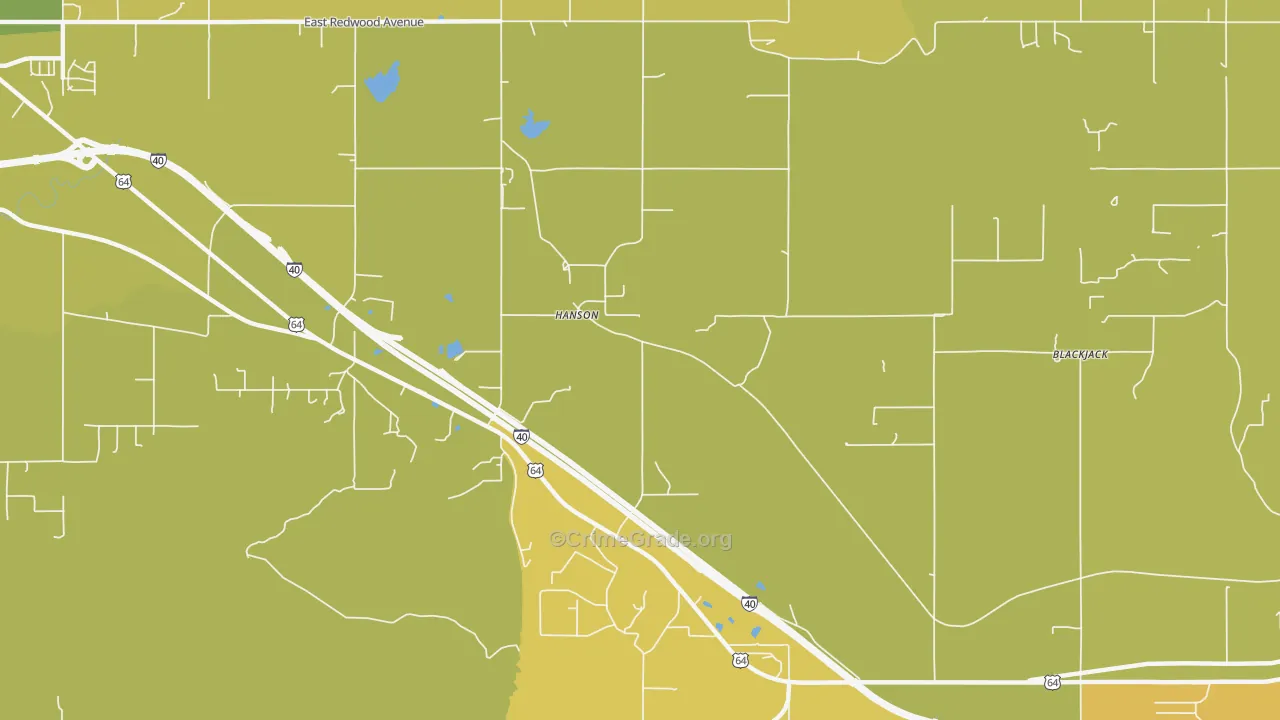 Hanson, OK Map of Vandalism Rates