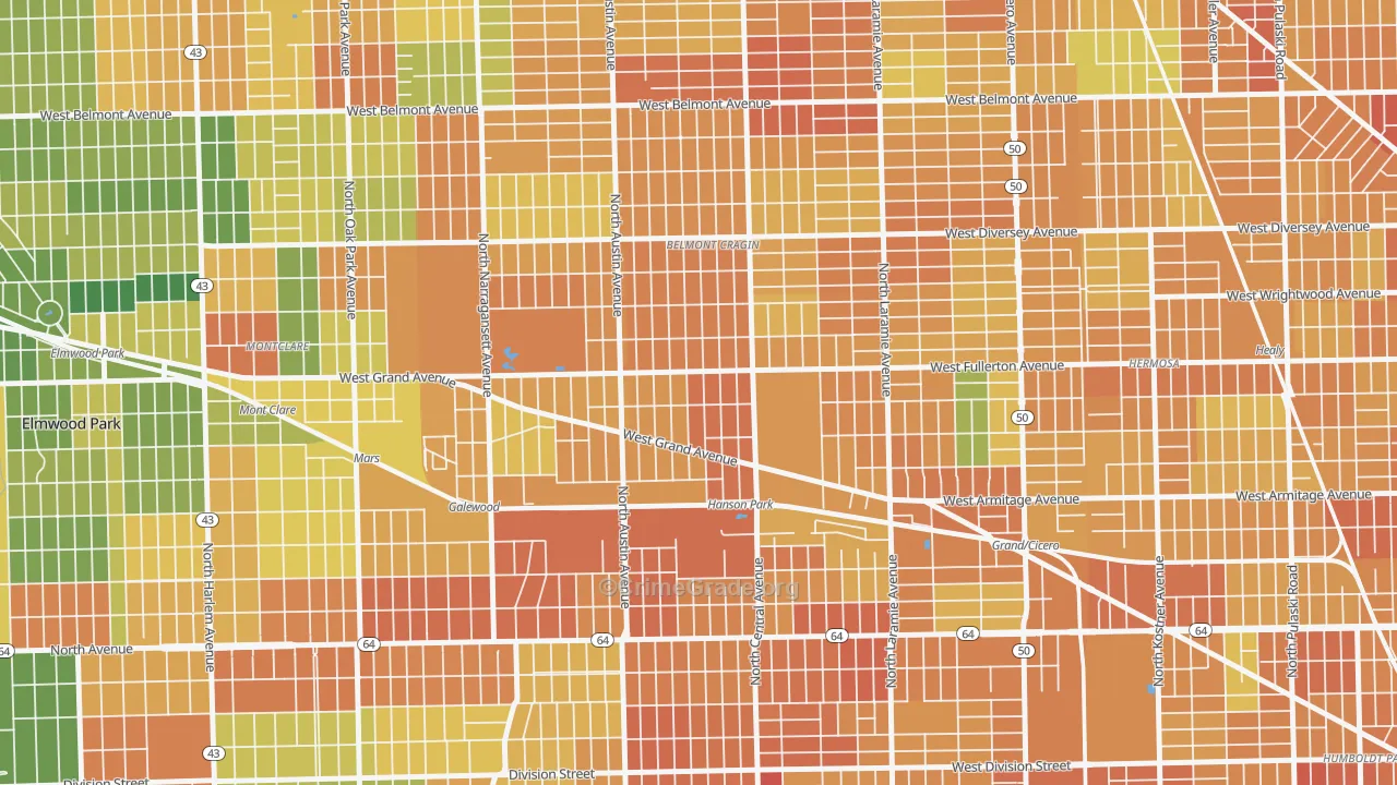Hanson Park, Chicago, IL Map of Vandalism Rates
