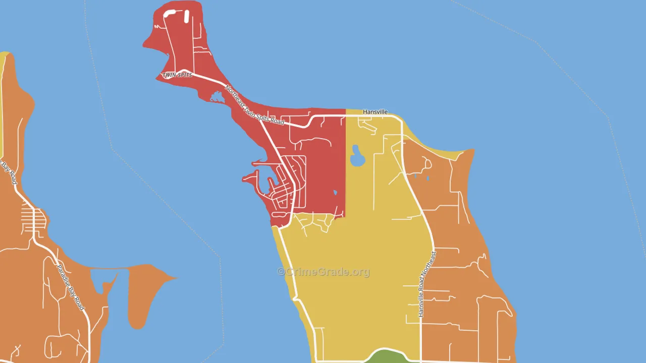 Hansville, WA Map of Vandalism Rates