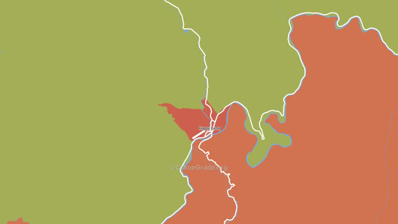 Happy Camp, CA Map of Vandalism Rates