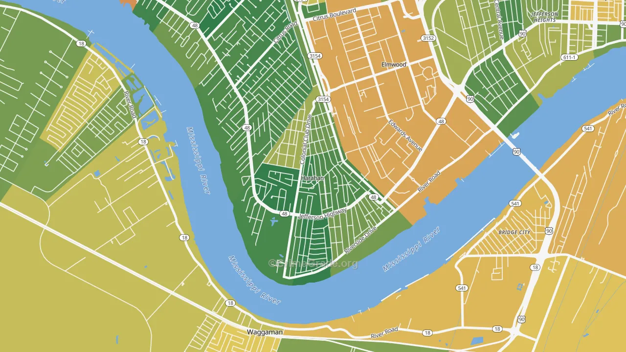 Harahan, LA Map of Vandalism Rates