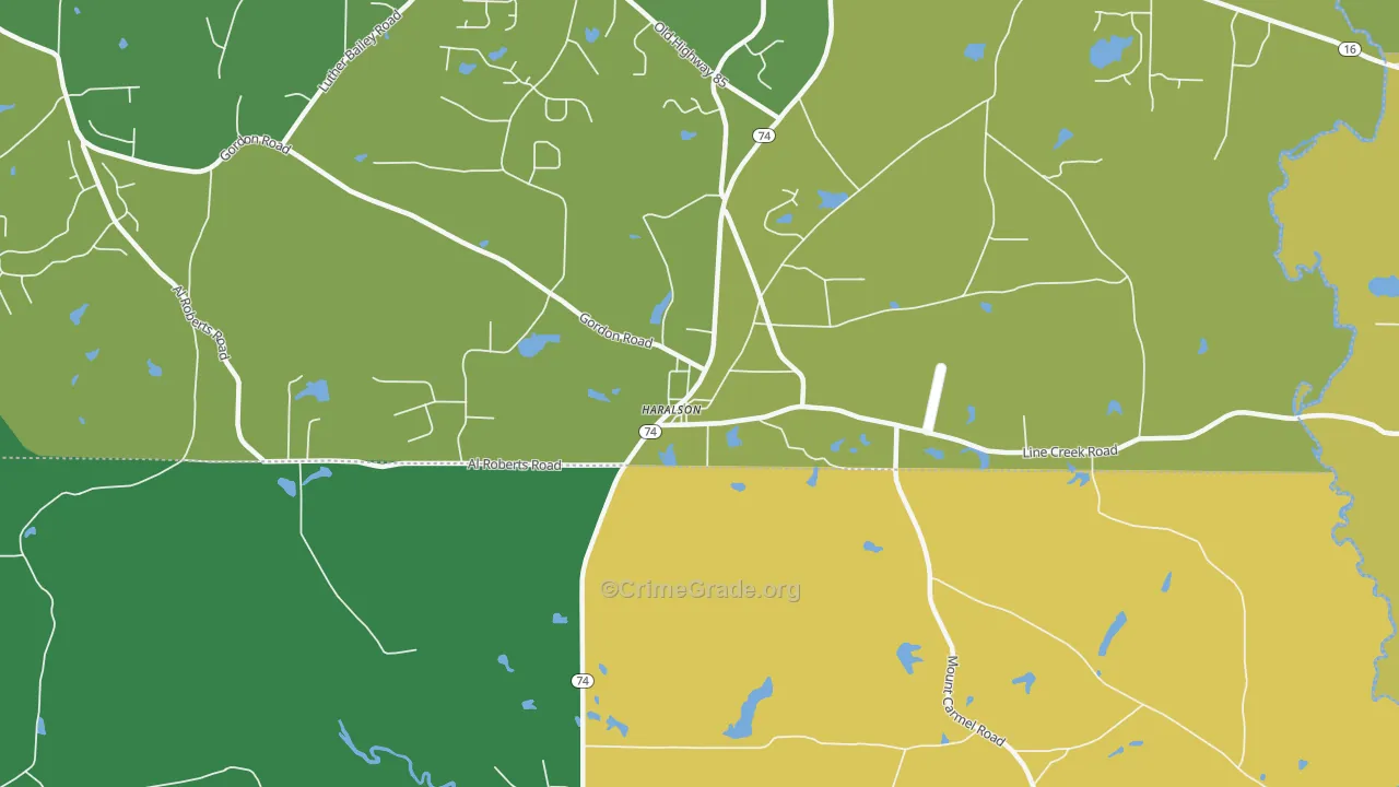 Haralson, GA Map of Vandalism Rates