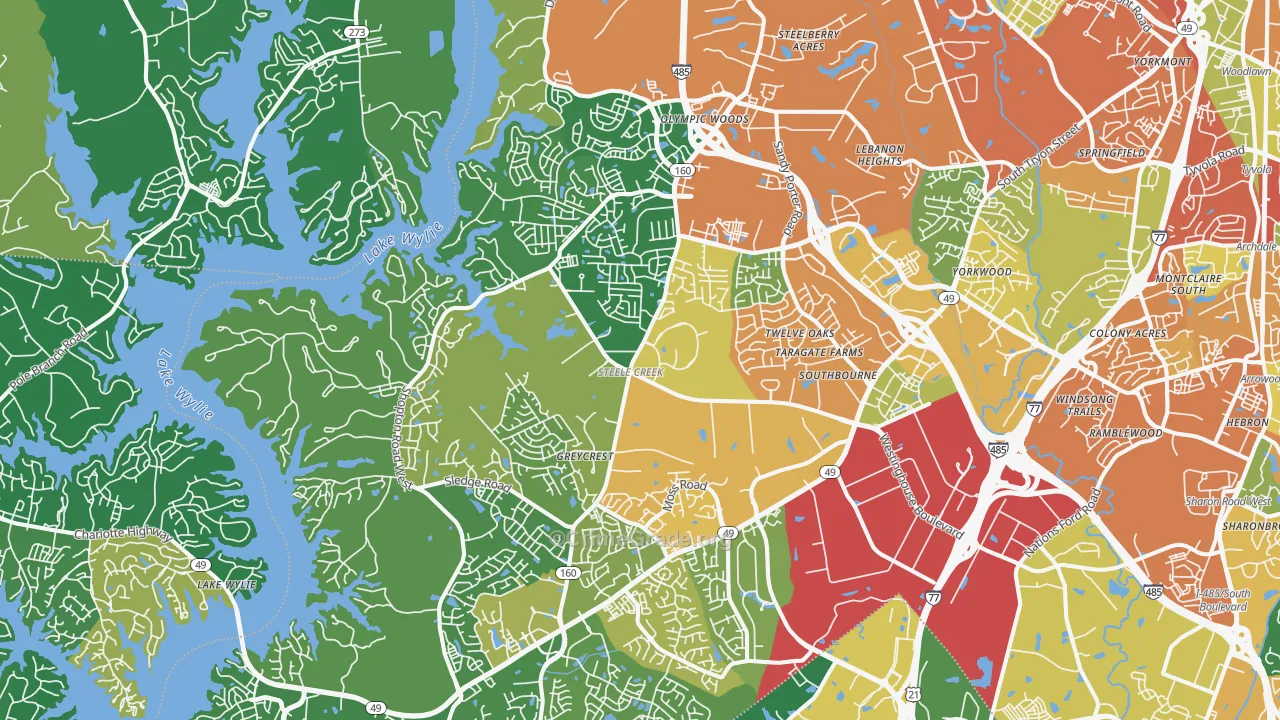 Harbor House, Charlotte, NC Map of Vandalism Rates