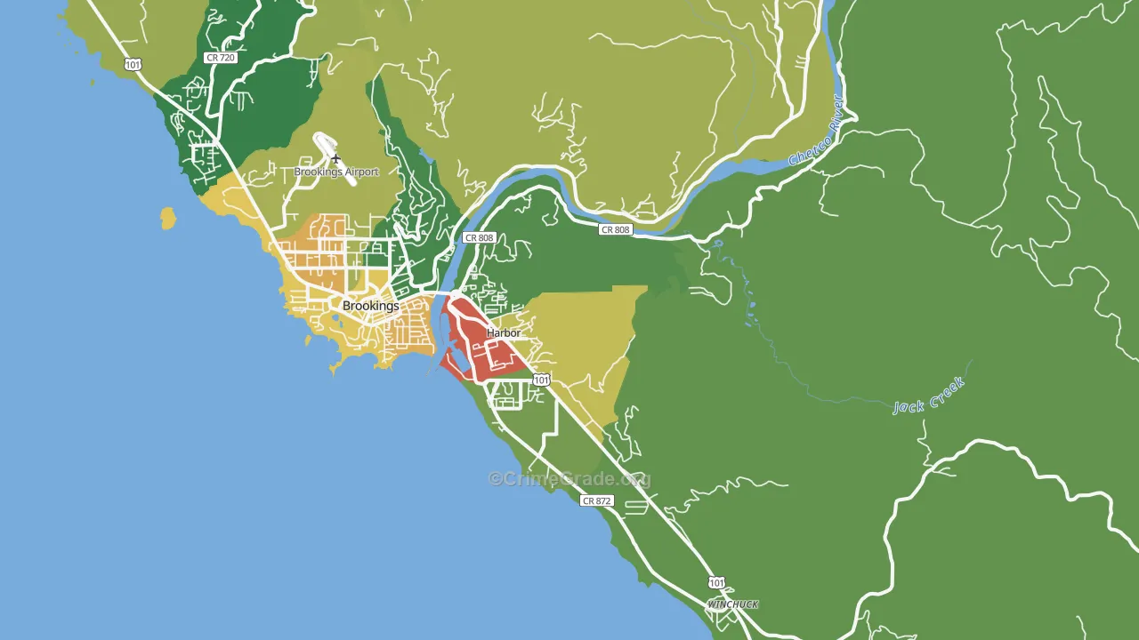 Harbor, OR Map of Vandalism Rates