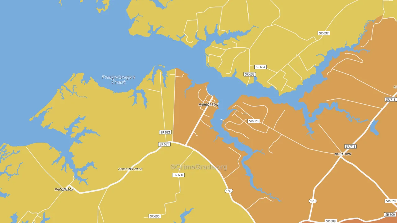 Harborton, VA Map of Vandalism Rates