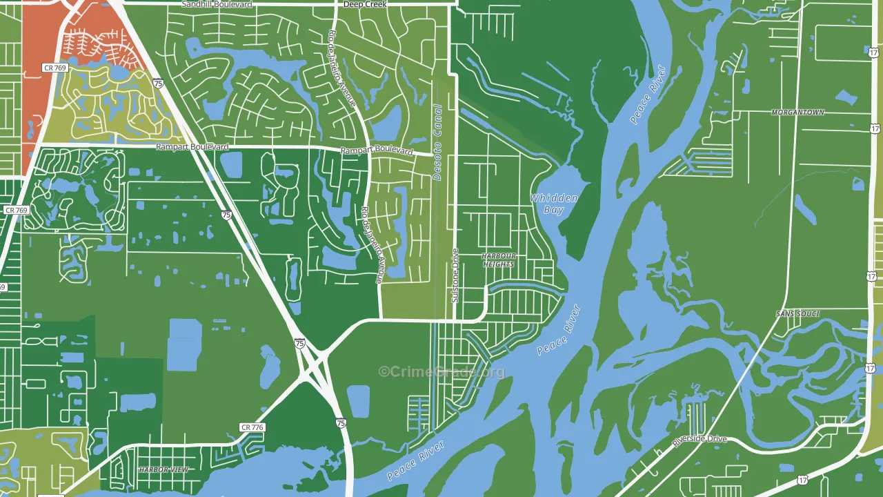 Harbour Heights, FL Map of Vandalism Rates