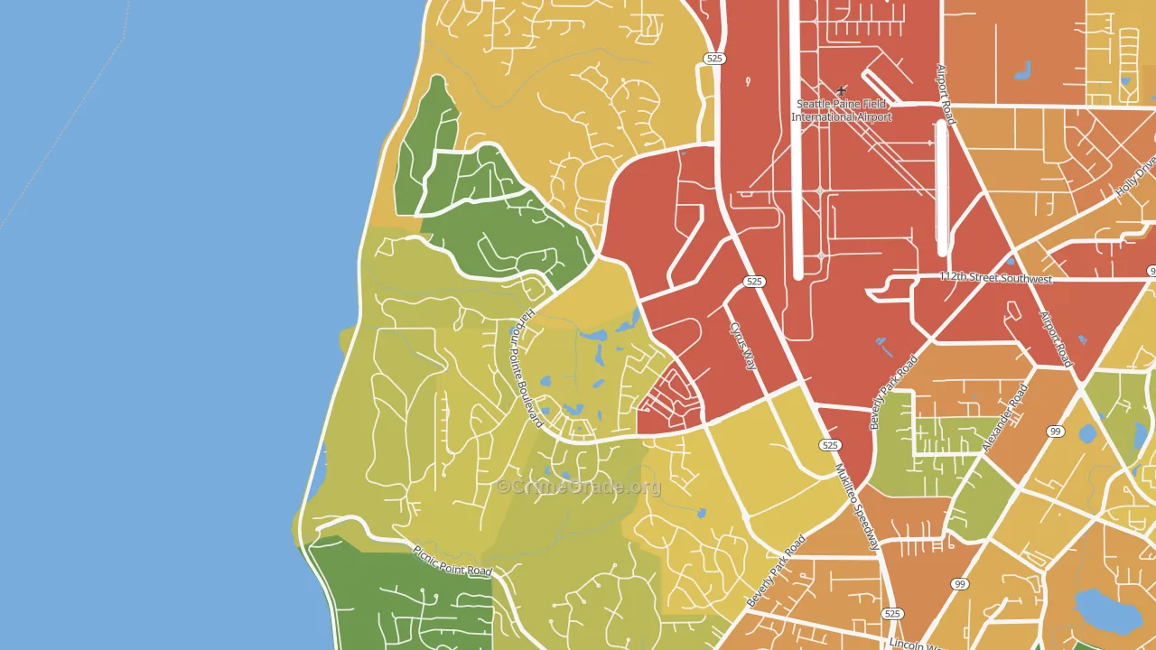 Harbour Pointe, Mukilteo, WA Map of Vandalism Rates