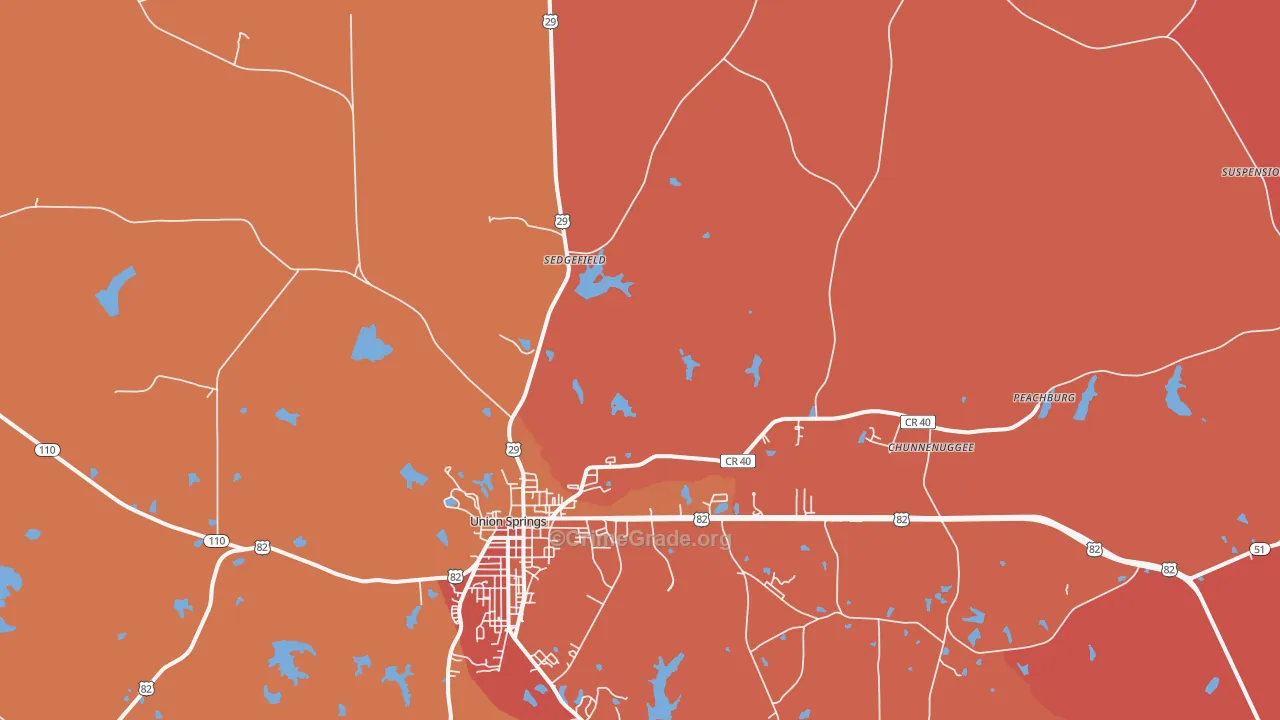 Hardaway, AL Map of Vandalism Rates