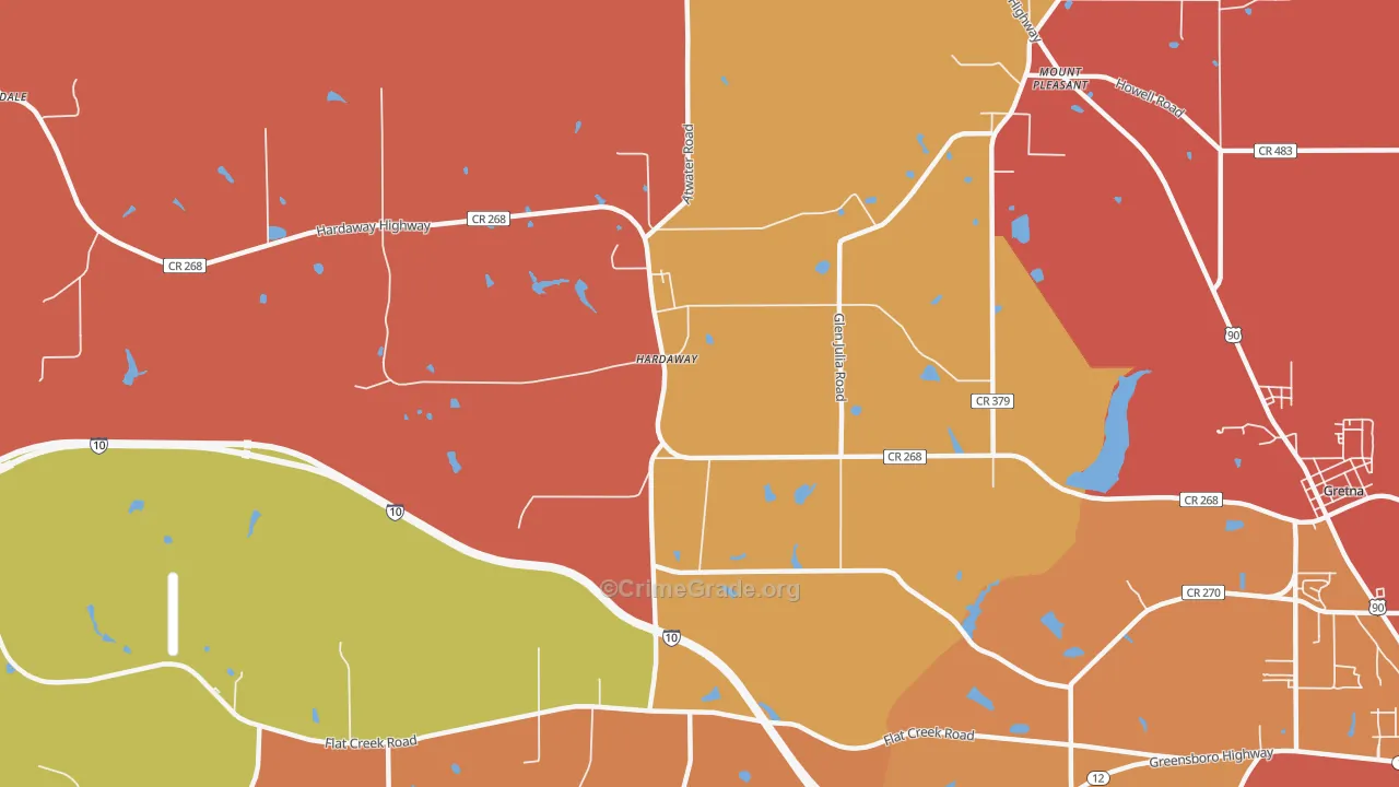 Hardaway, FL Map of Vandalism Rates