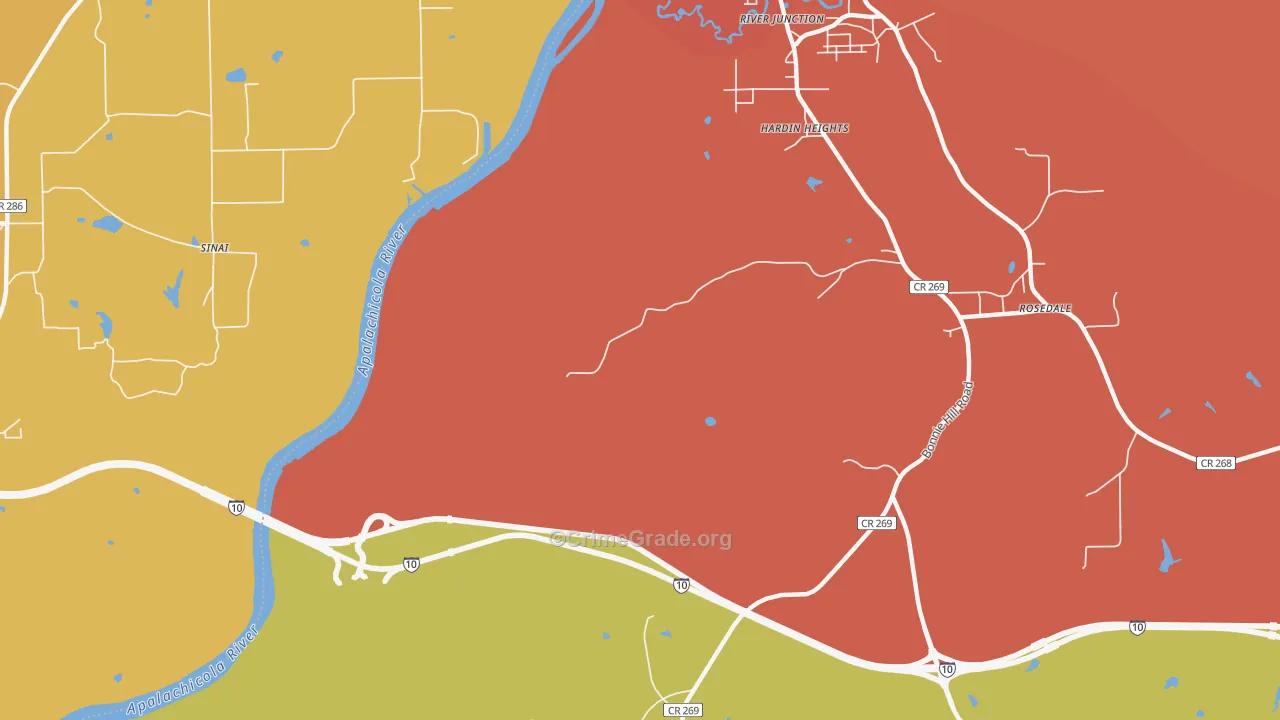 Hardin Heights, FL Map of Vandalism Rates