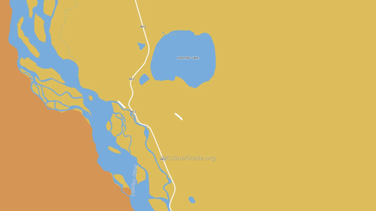 Harding-Birch Lakes, AK Map of Vandalism Rates