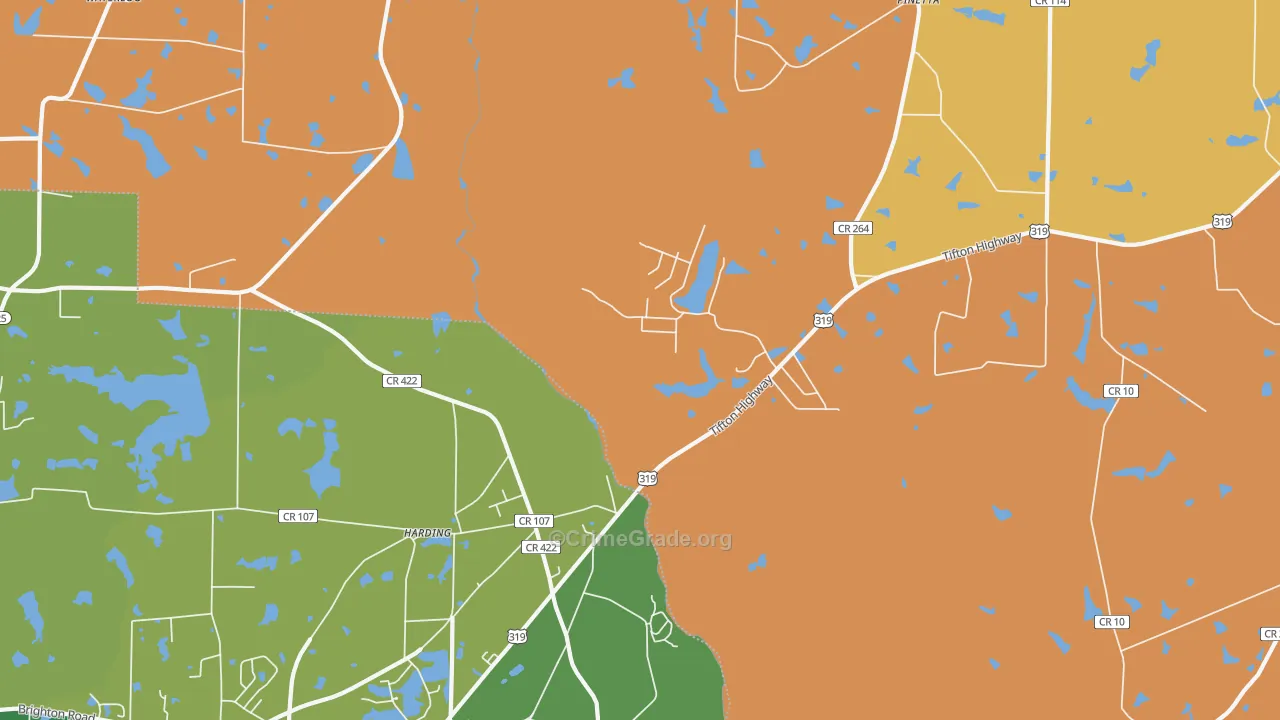 Harding, GA Map of Vandalism Rates