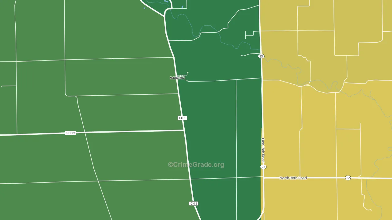 Harding, IL Map of Vandalism Rates