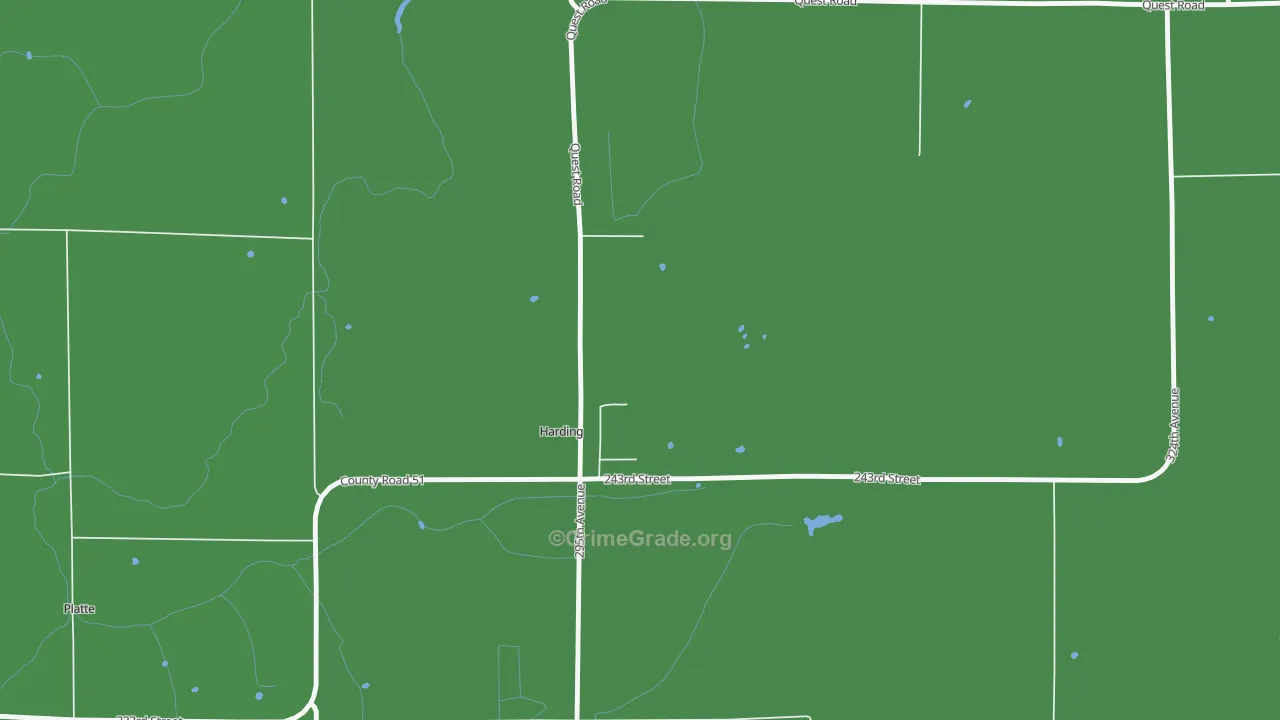 Harding, MN Map of Vandalism Rates