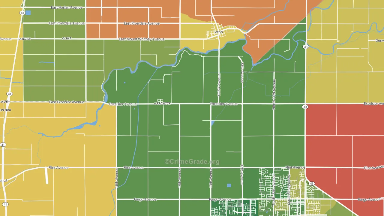 Hardwick, CA Map of Vandalism Rates