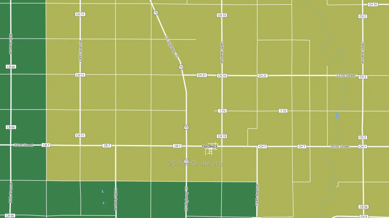 Hardwick, MN Map of Vandalism Rates