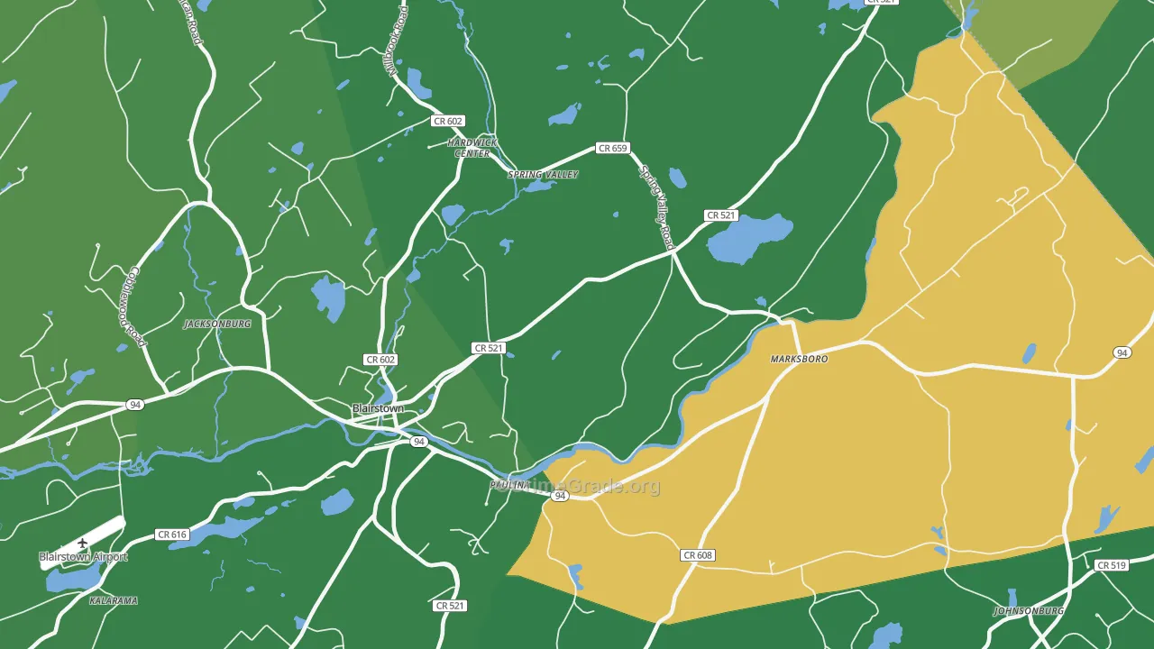 Hardwick, NJ Map of Vandalism Rates